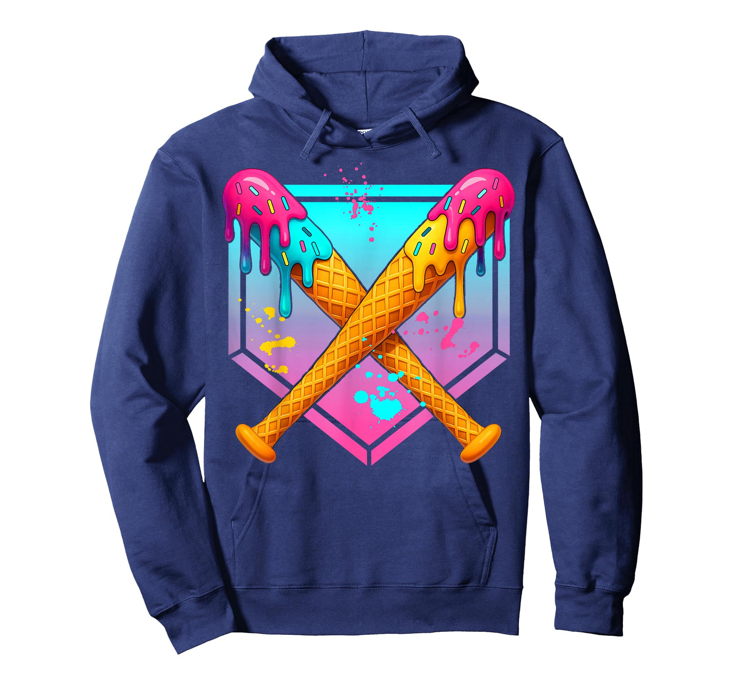 Baseball Drip Boys Ice Cream Youth Sweet Bat Home Plate T-Shirt