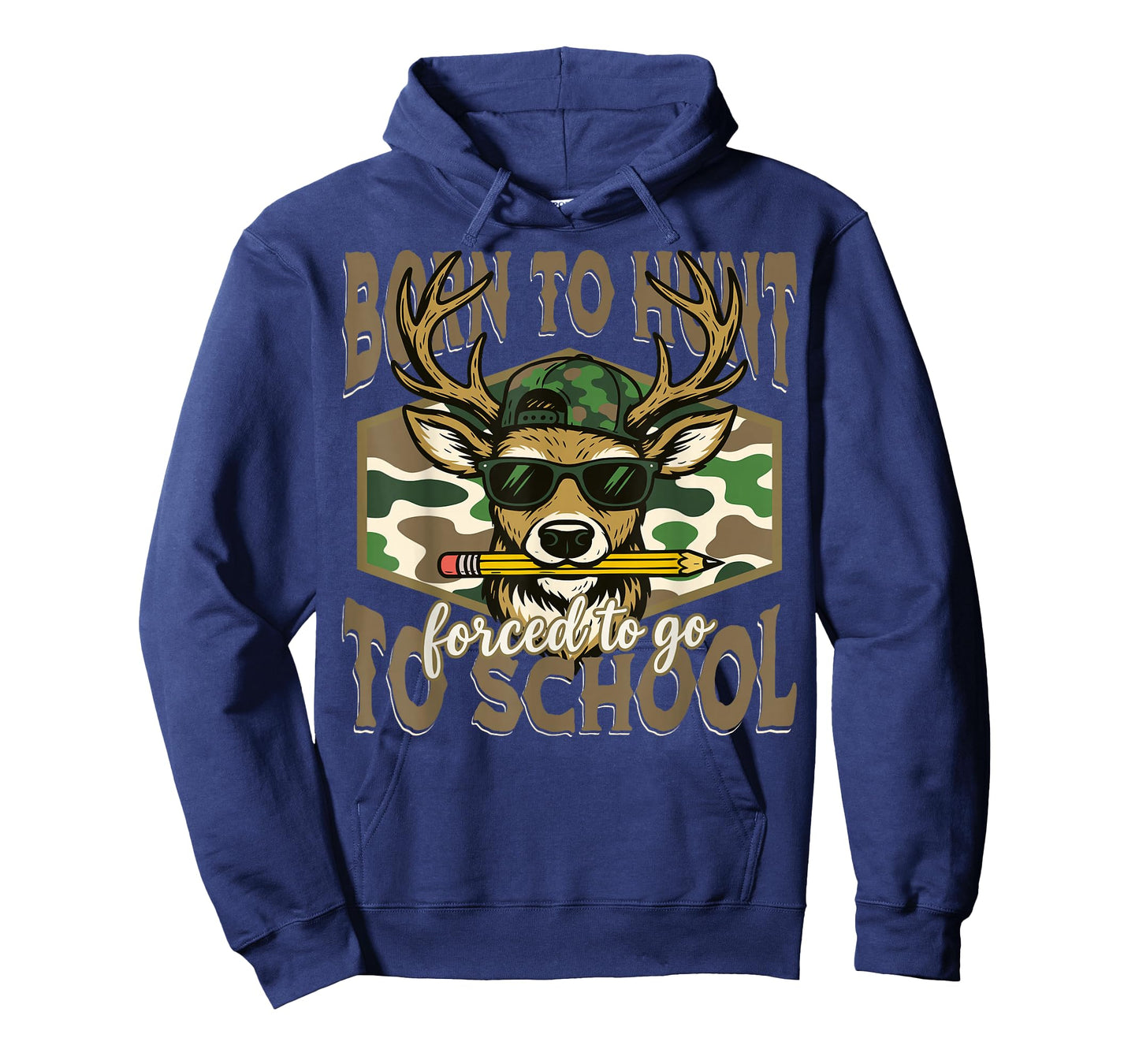 Born to Hunting Forced to Go Back to School Camo Deer Boys T-Shirt
