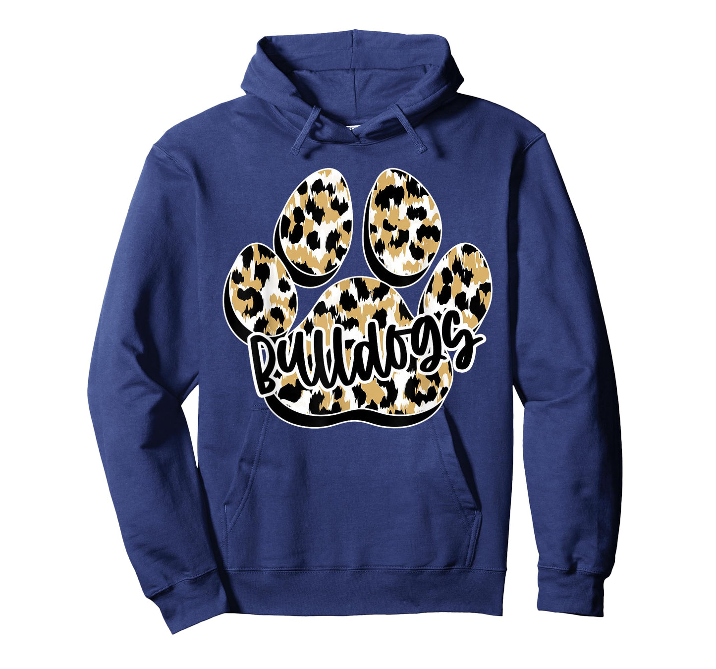 Gold Bulldogs Leopard Paw Print Leopard School Mascot T-Shirt