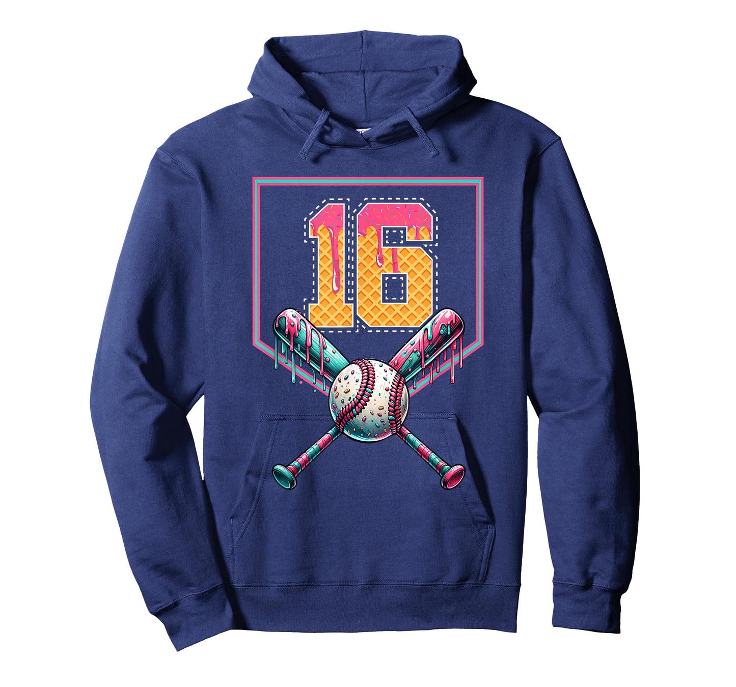 Baseball Drip Number 16 Player Or 16th Birthday Drip Style T-Shirt