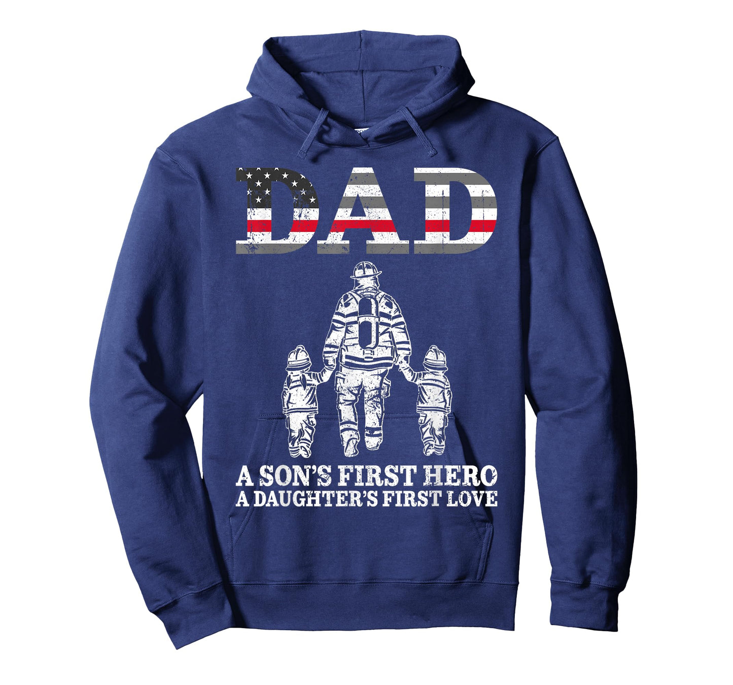Retro Firefighter Dad Son's First Hero Daughter's First Love T-Shirt