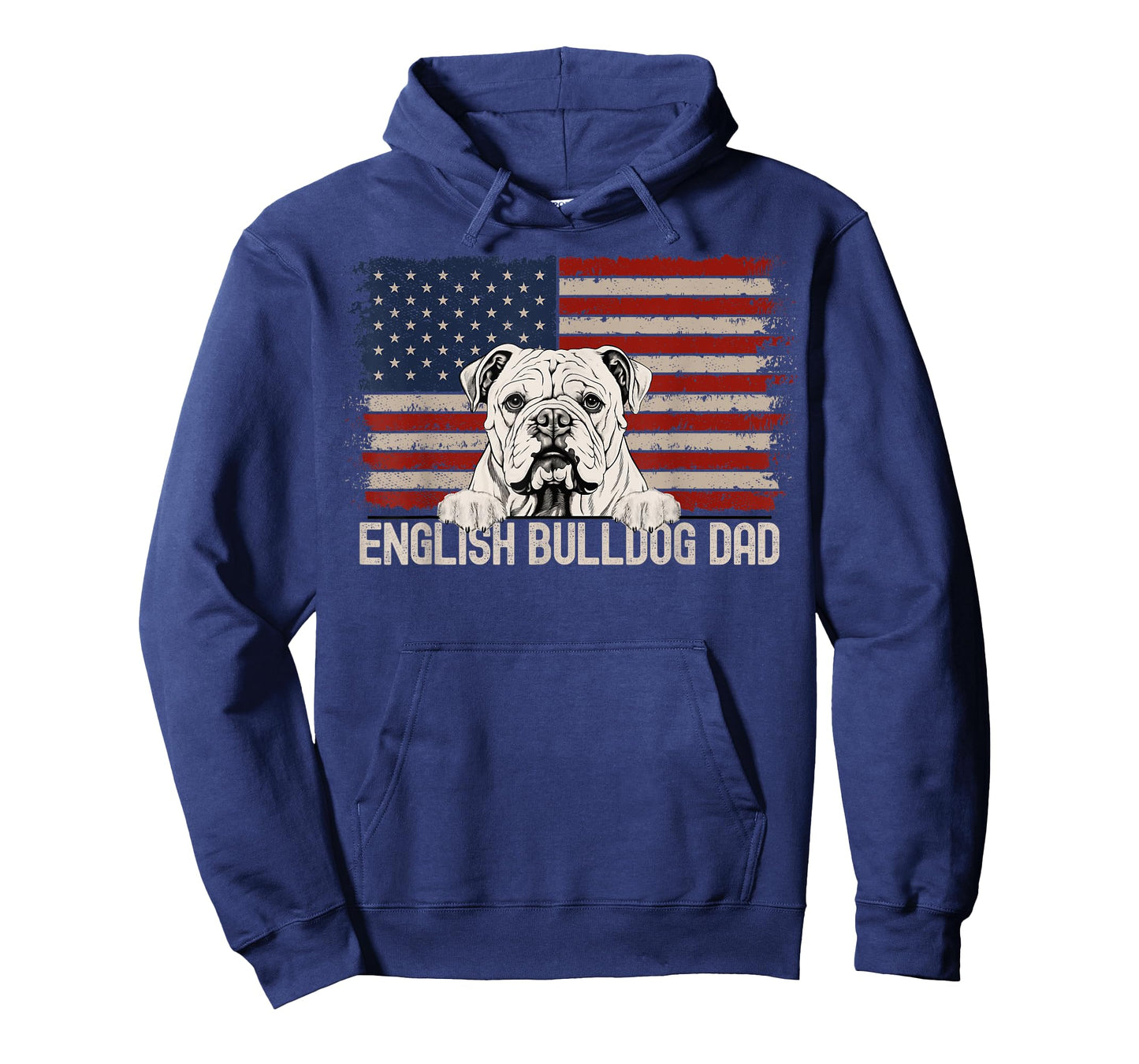 Best Dog Dad Ever American Flag - English Bulldog Dad T-Shirt