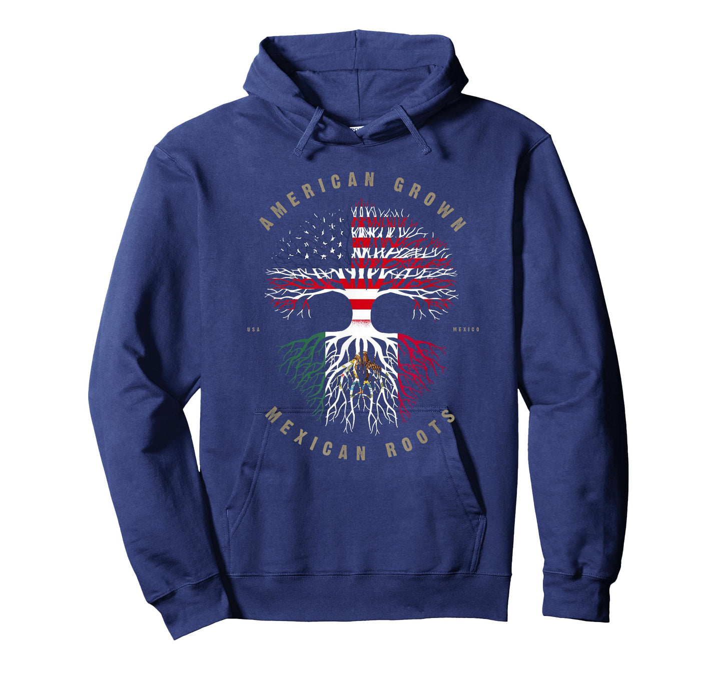 American Grown Mexican Roots Mexico Flag T-Shirt