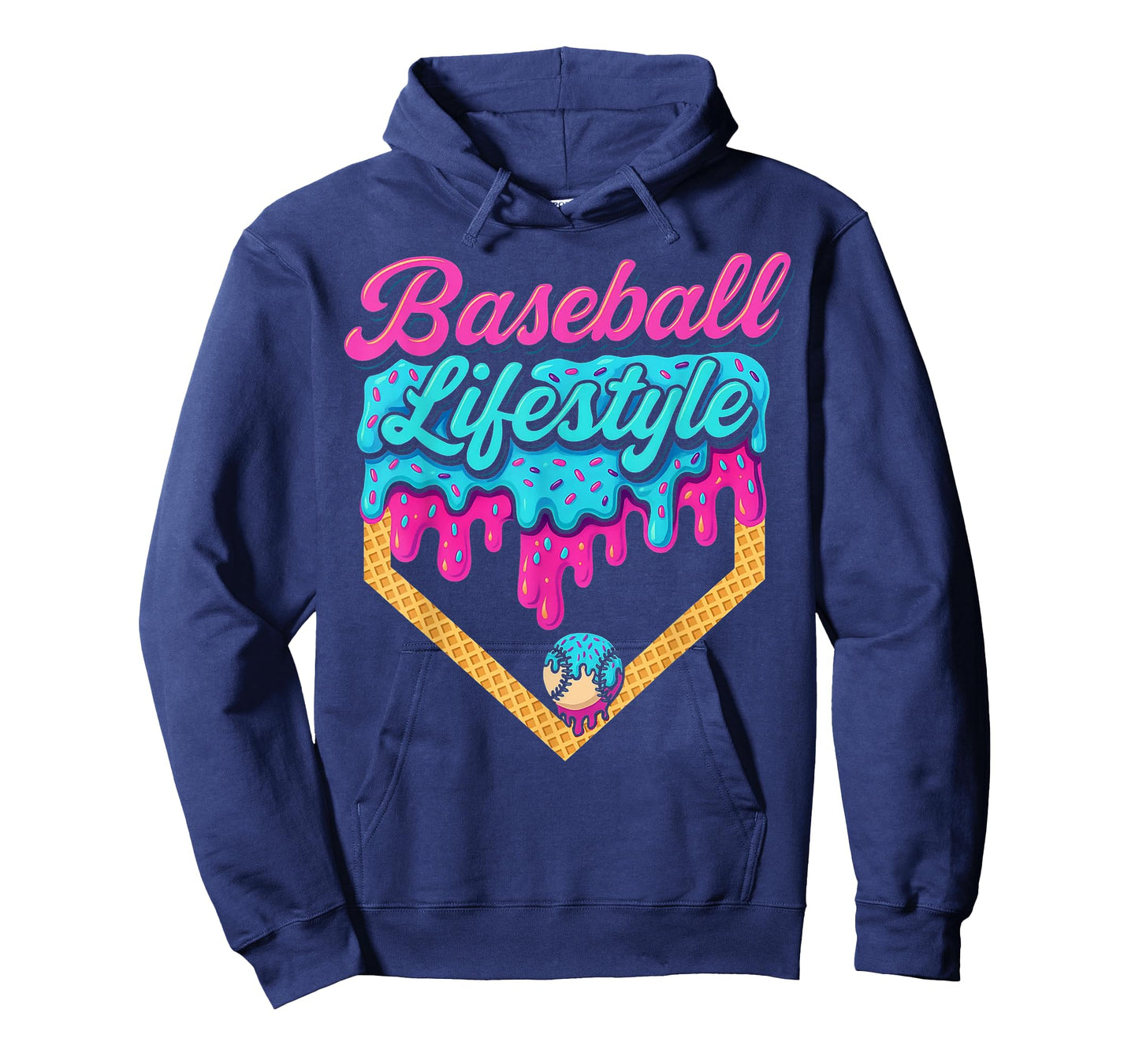 Baseball Lifestyle Home Plate Ice Cream Drip Men Boys Kids T-Shirt