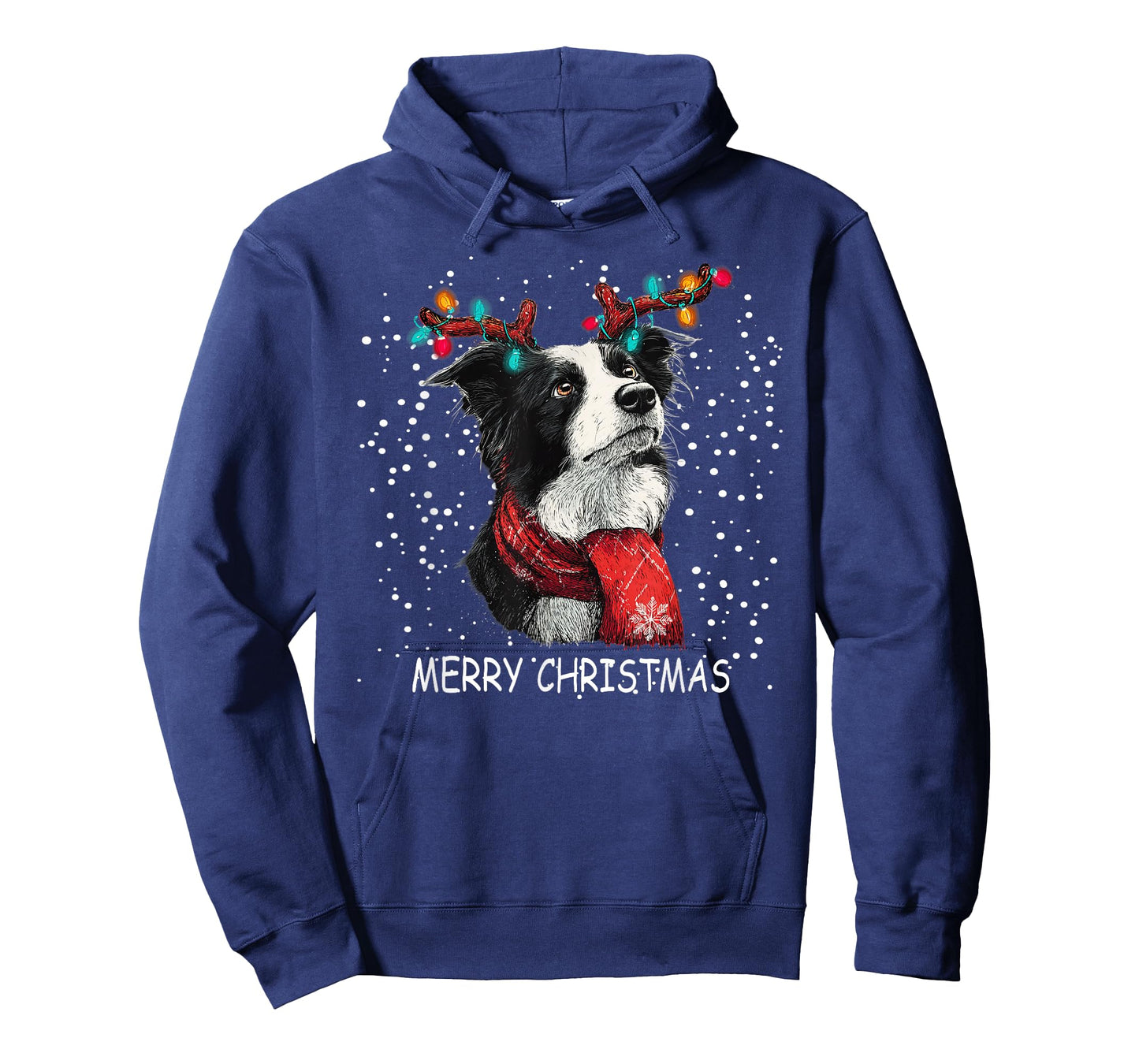 Womens Border Collie Dog Xmas Santa Hat Scarf Christma T-Shirt