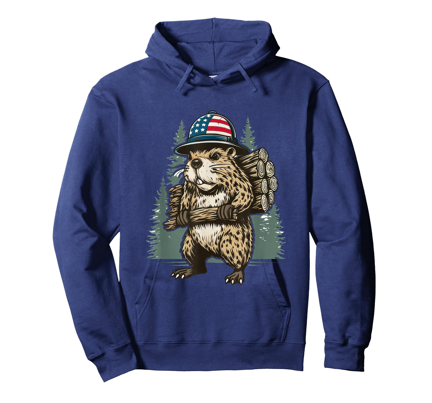 Great Beaver Costume in US Colors in Forest T-Shirt