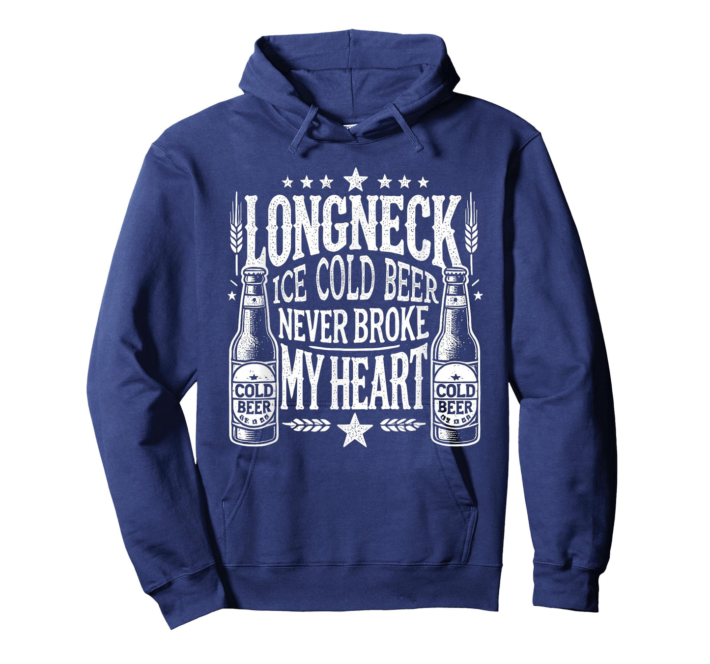 Long Neck Ice Cold Beer Never Broke My Big Heart T-Shirt