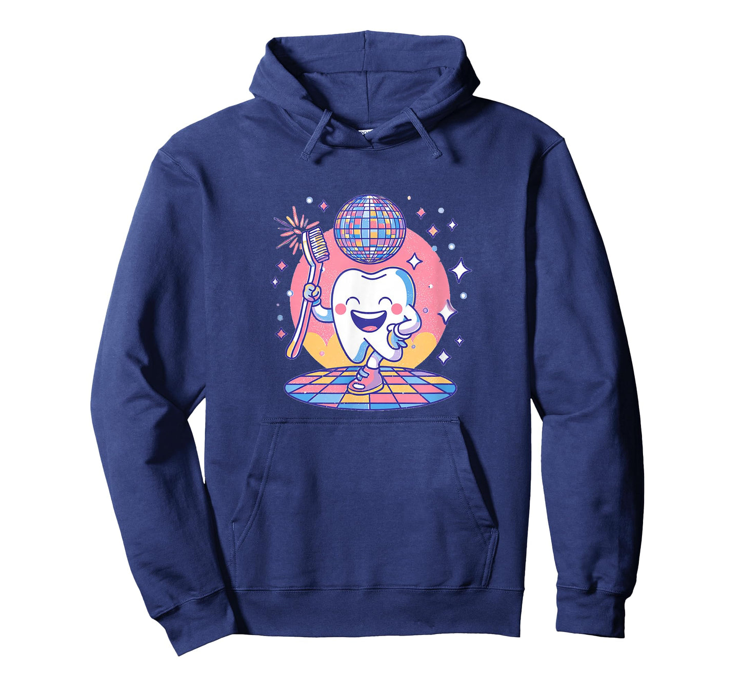 Funny Retro Disco Tooth with Toothbrush for Adults and Kids T-Shirt