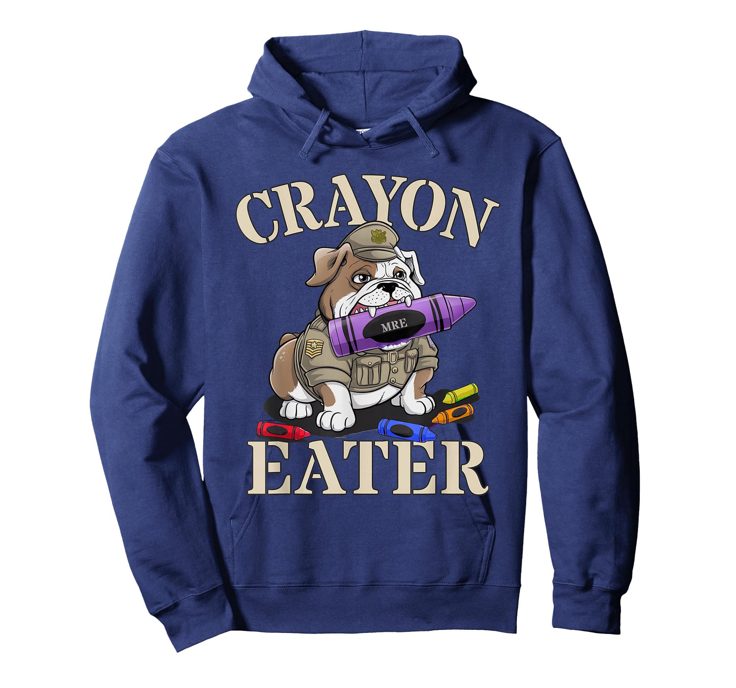 Kawaii Crayon Eater Bulldog Soldier School Boot Camp Humor T-Shirt