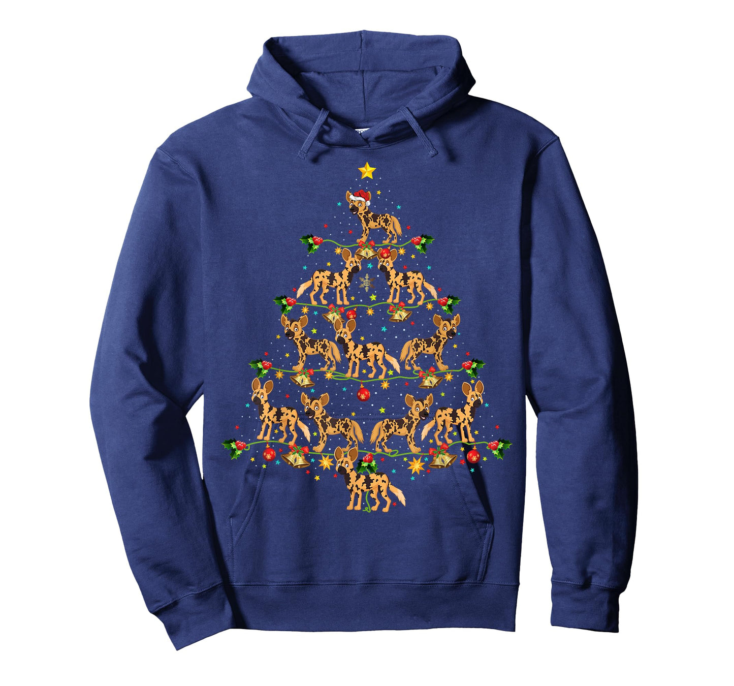 African Wild Dog Xmas Tree Gift African Wild Christmas Men Women Kids T-Shirt