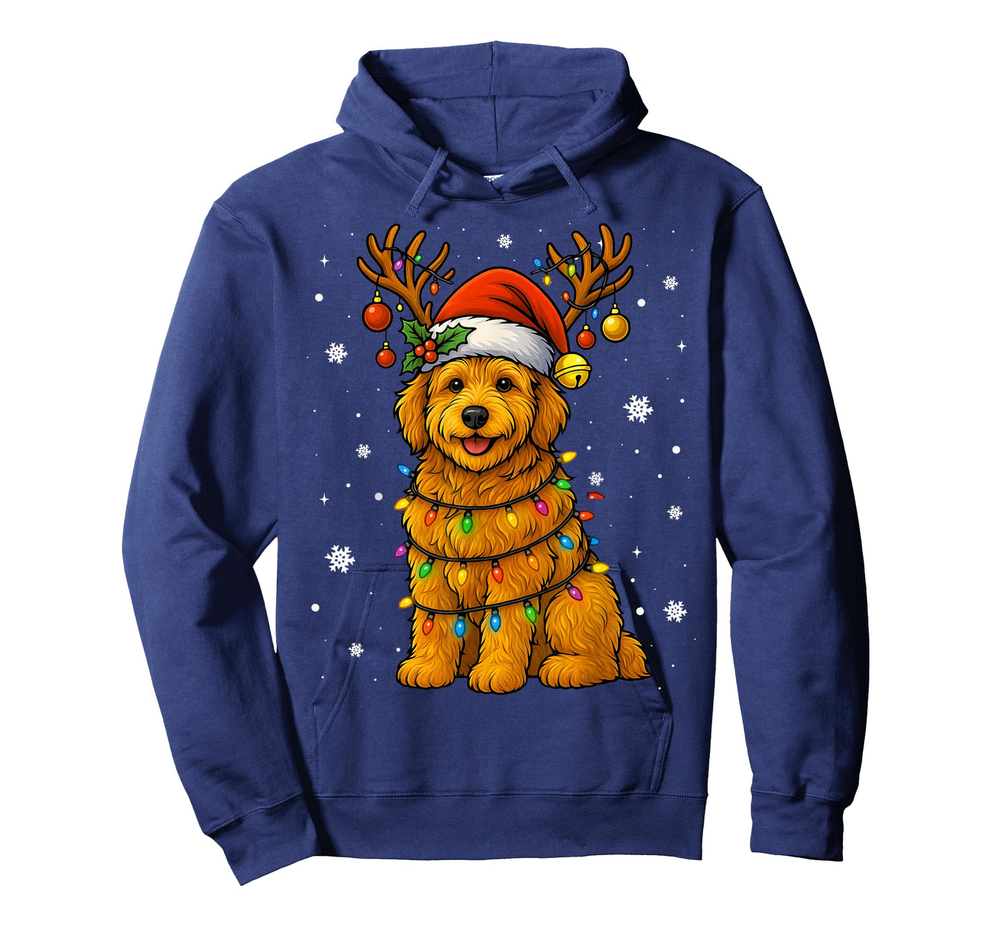 Goldendoodle Christmas Tee Reindeer Christmas Lights Pajamas T-Shirt