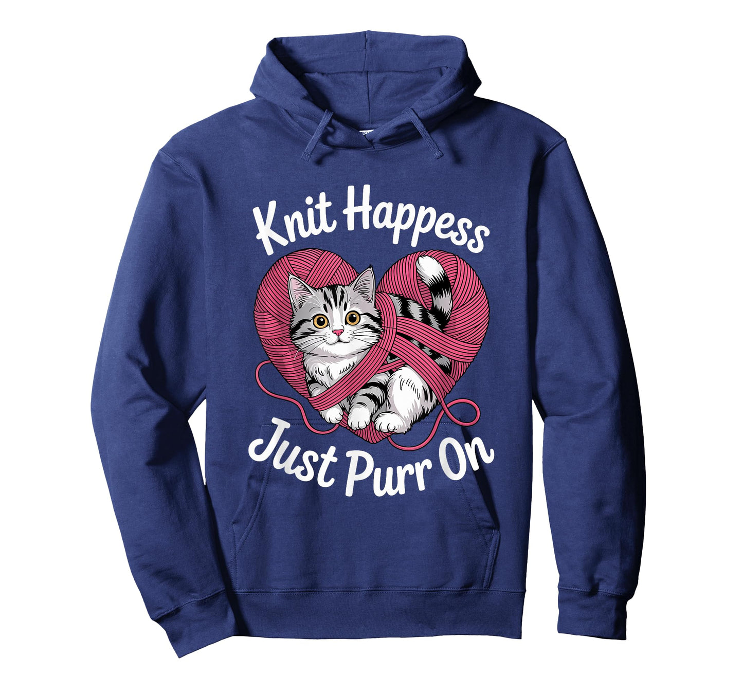 Knit Happiness Just Purr On Cat Lover Knitting Humor T-Shirt
