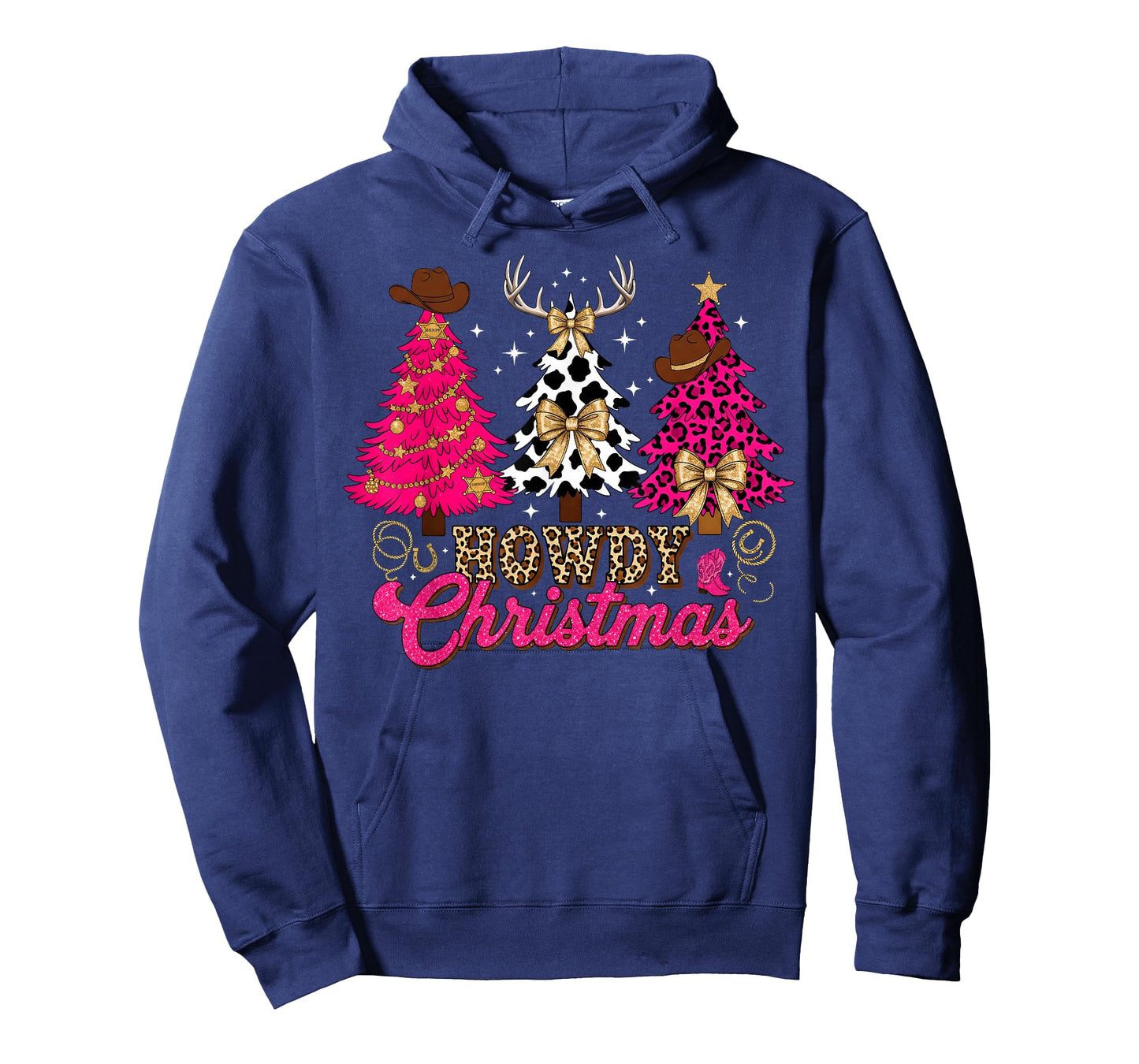 Howdy Christmas Cowboy Western Xmas Trees Pajamas Holiday T-Shirt