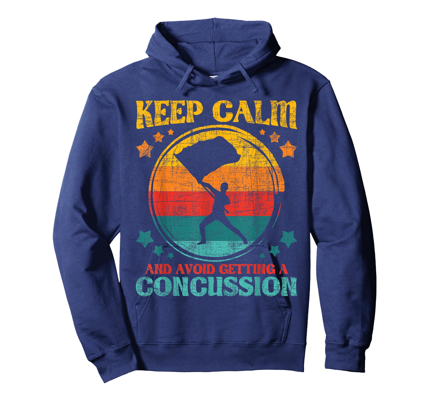 Keep Calm and Avoid Getting A Concussion - Retro Colorguard T-Shirt