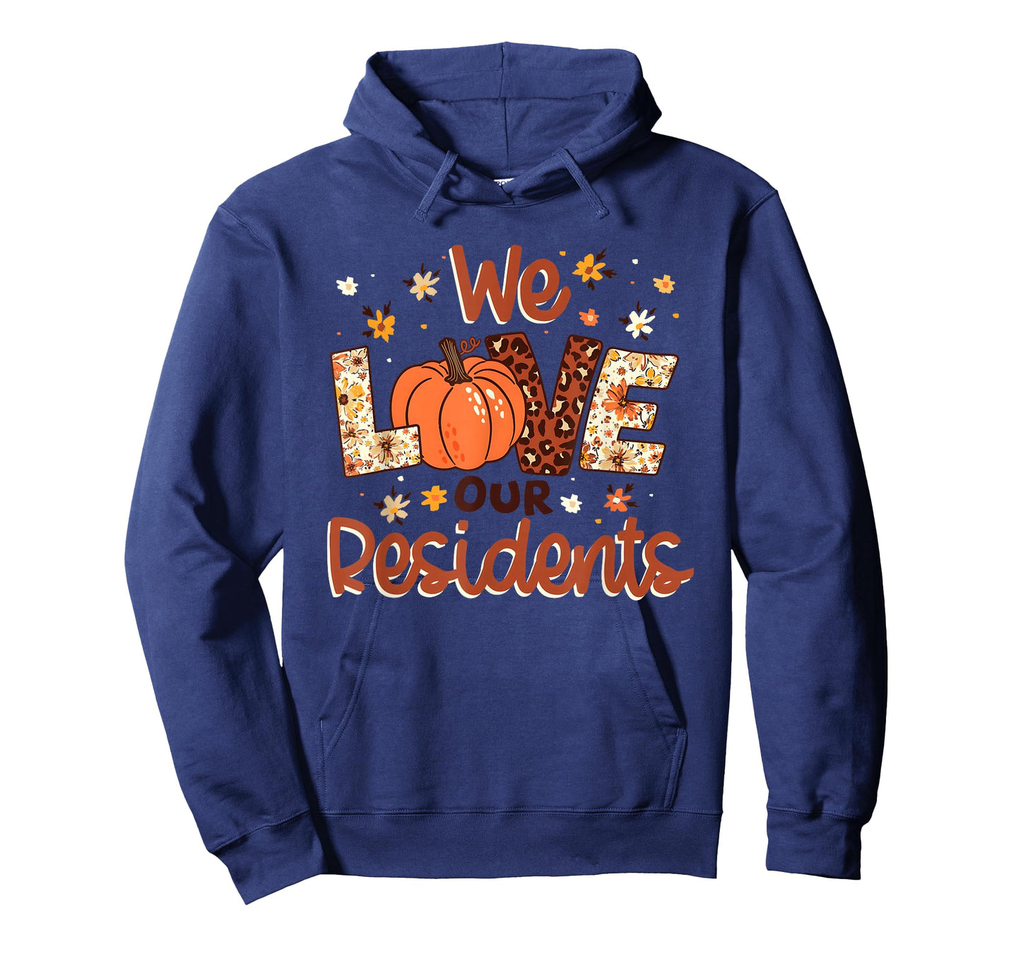 We Love Our Residents Fall Pumpkin Floral Caregiver T-Shirt