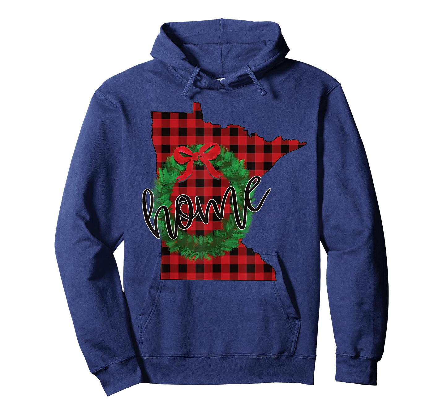 Minnesota Buffalo Plaid Christmas Home Wreath Retro T-Shirt