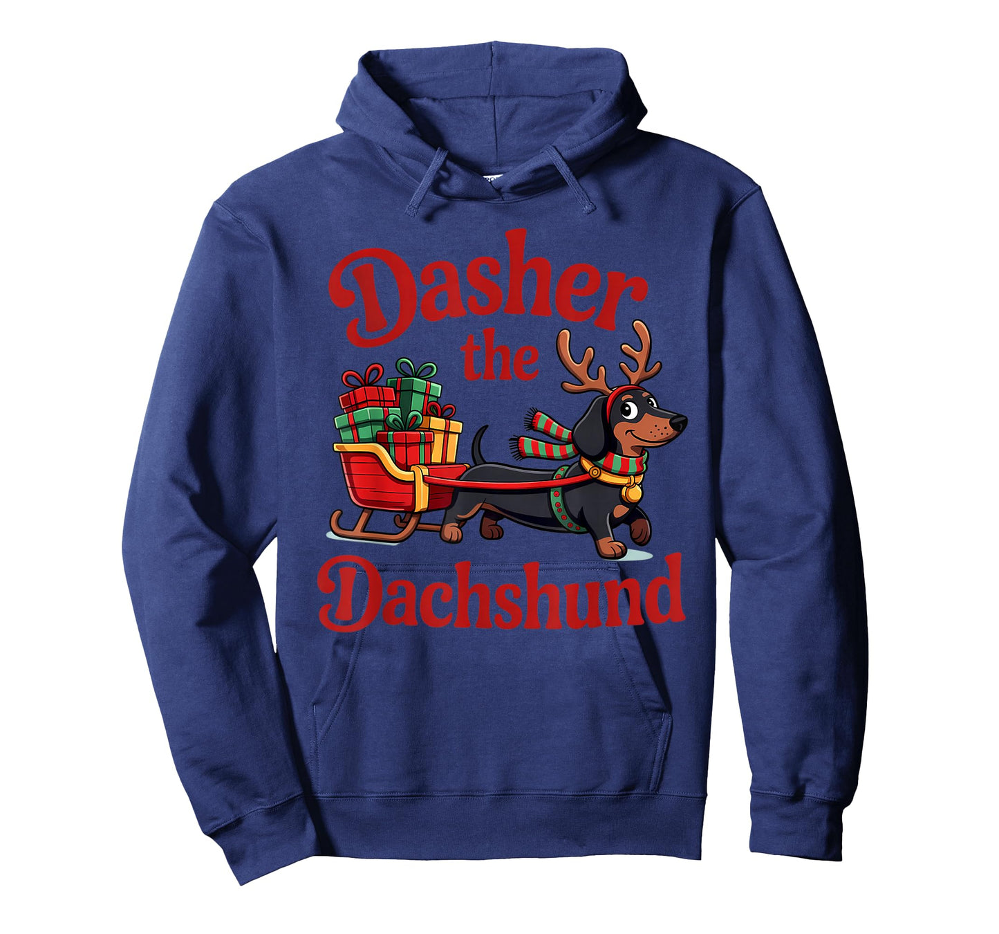 Dasher The Dachshund Christmas Reindeer Sleigh Dog Lover T-Shirt