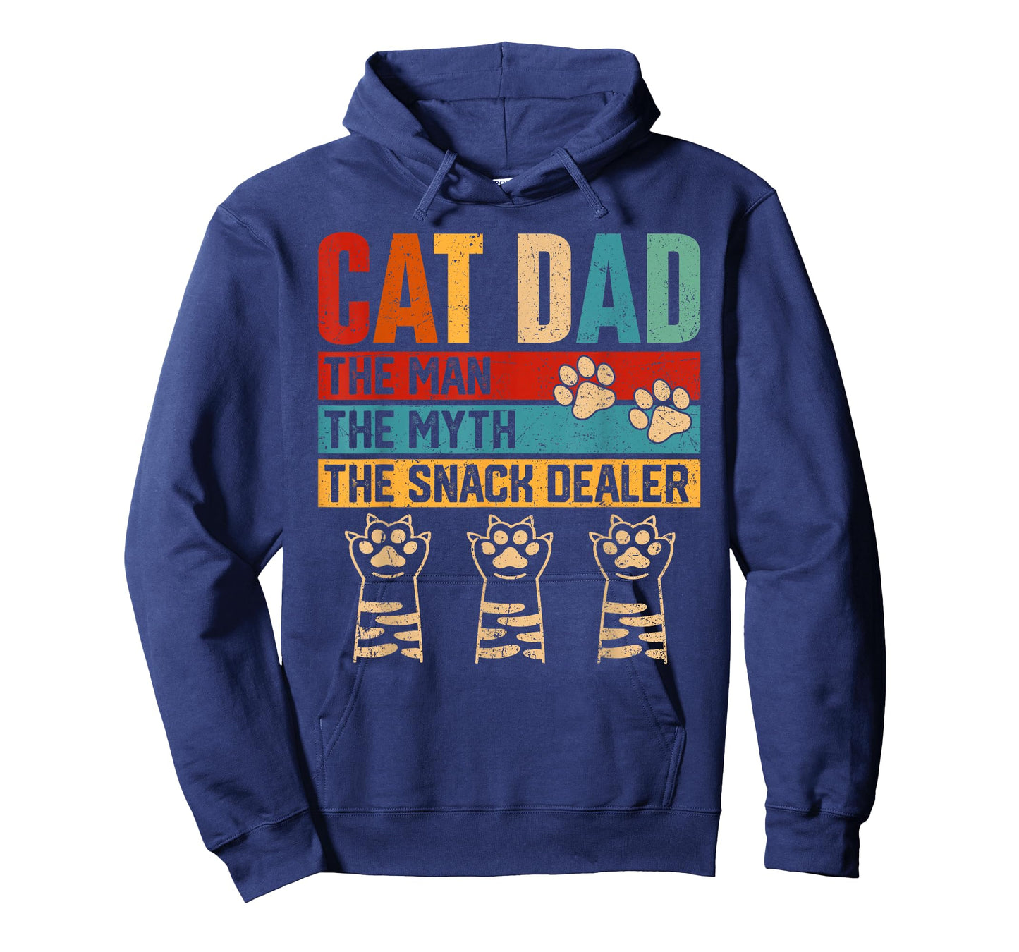 Vintage Cat Dad The Man Myth Snack Dealer Funny Fathers Day T-Shirt