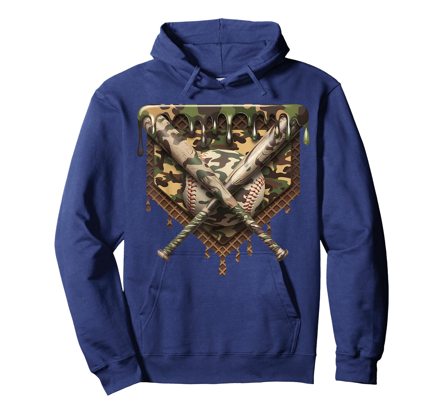 Baseball Home Plate Drip Baseball Ice Cream Camo Matching T-Shirt