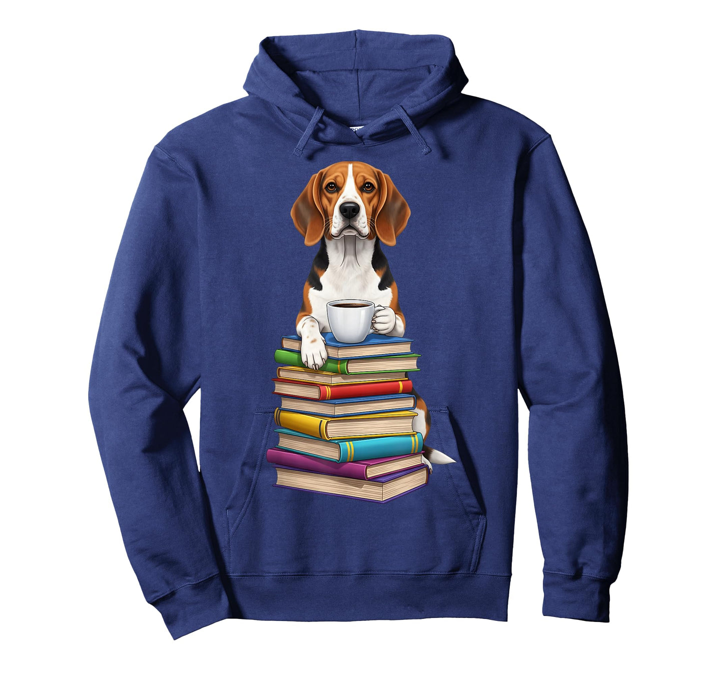 Bookworm Beagle Reading Books Drinking Coffee Dog Lover T-Shirt