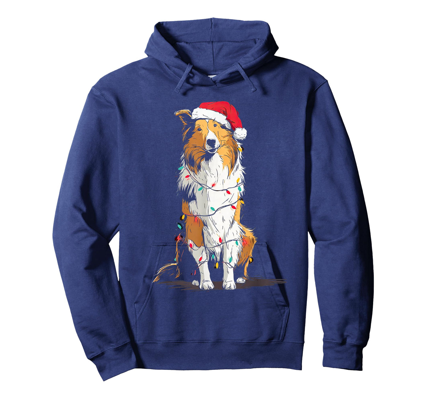 Funny Rough Collie Christmas Graphics Dog Lights Lover T-Shirt