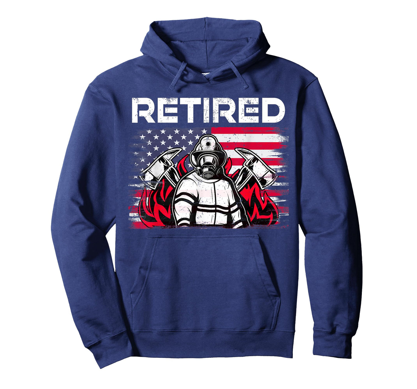 Retired Firefighter Retirement USA Flag Thin Red Line Men T-Shirt