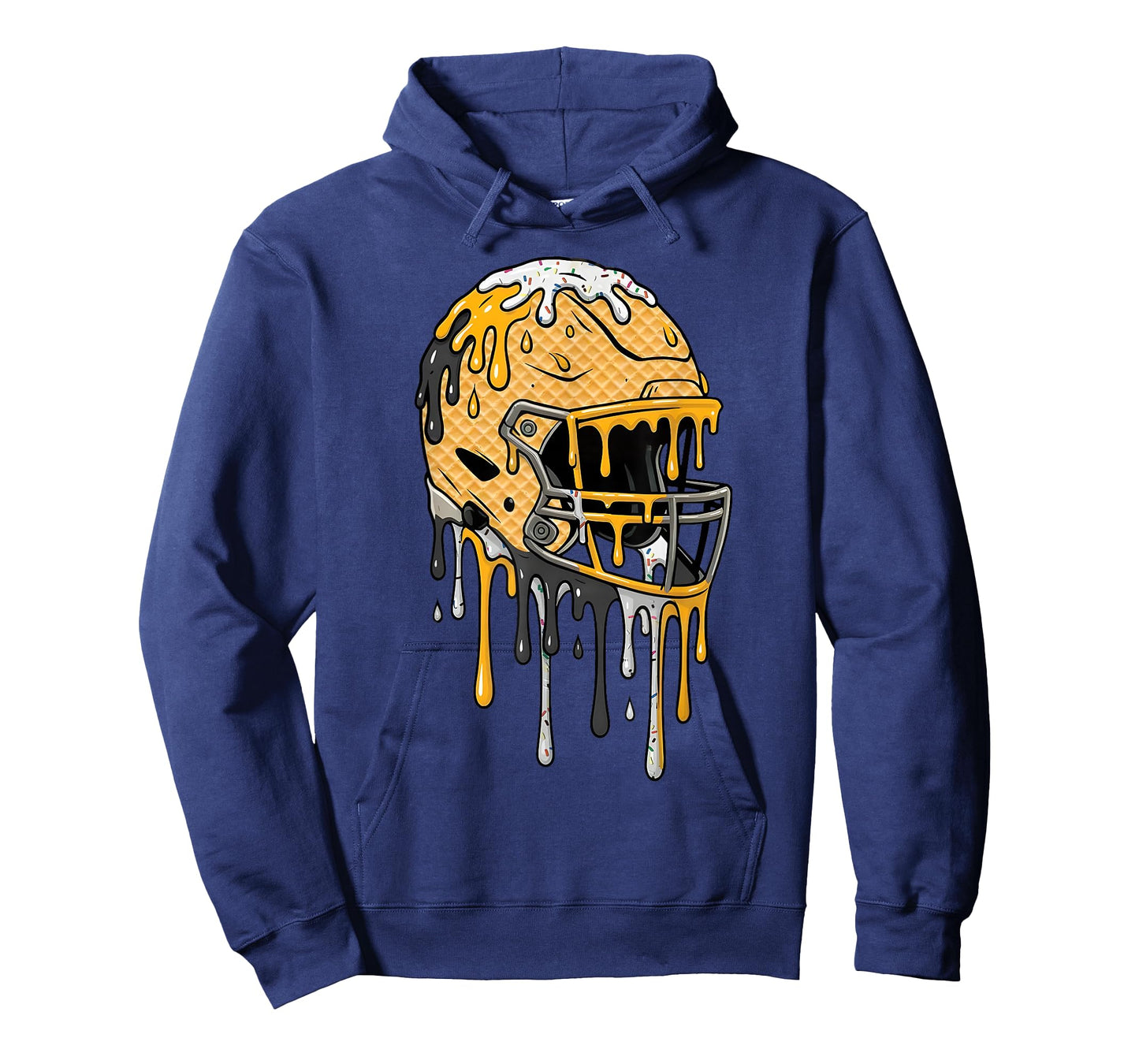 Football Helmet Black and Gold Ice Cream Drip Boys Kids T-Shirt