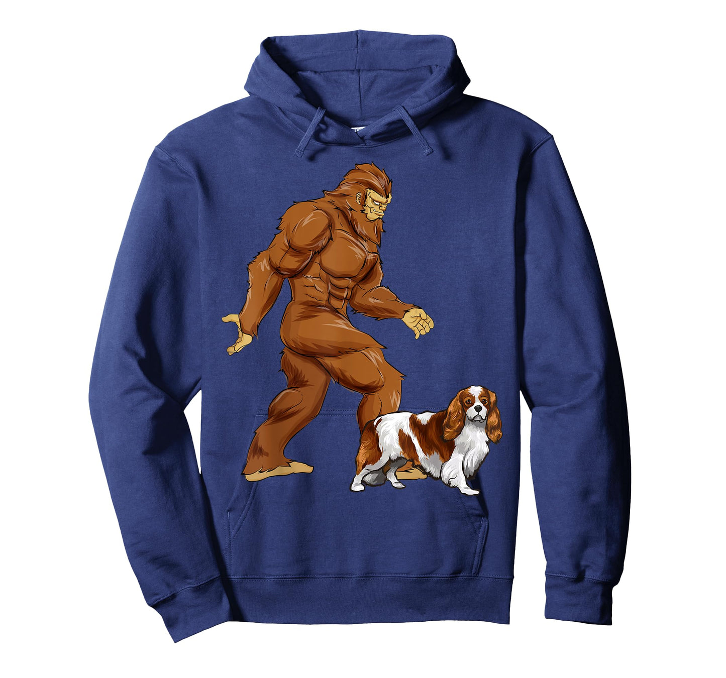 Fun Bigfoot Walking Cavalier King Charles Spaniel Sasquatch T-Shirt