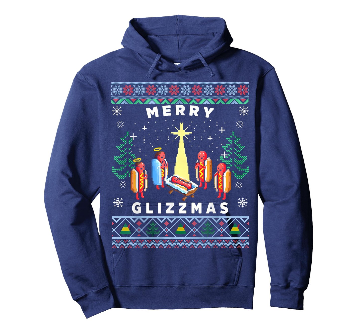 Merry Glizzmas Funny Ugly Christmas Sweater Glizzy Hotdog T-Shirt