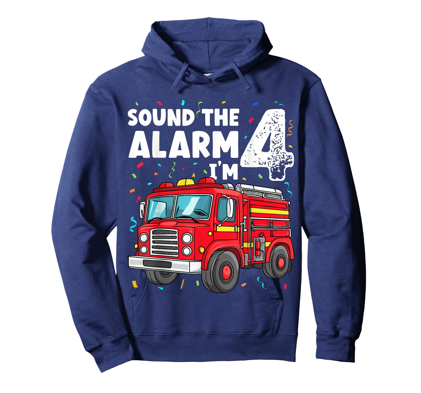 Fire Truck Boys 4th Birthday Fun Sound the Alarm I'm 4 Gift T-Shirt