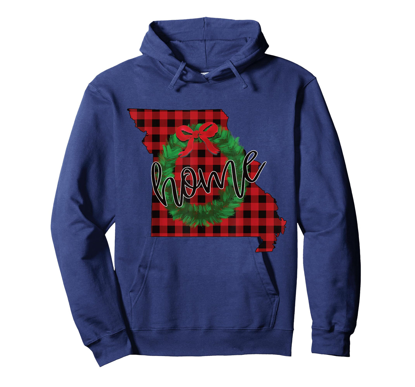 Missouri Buffalo Plaid Christmas Home Wreath Retro T-Shirt