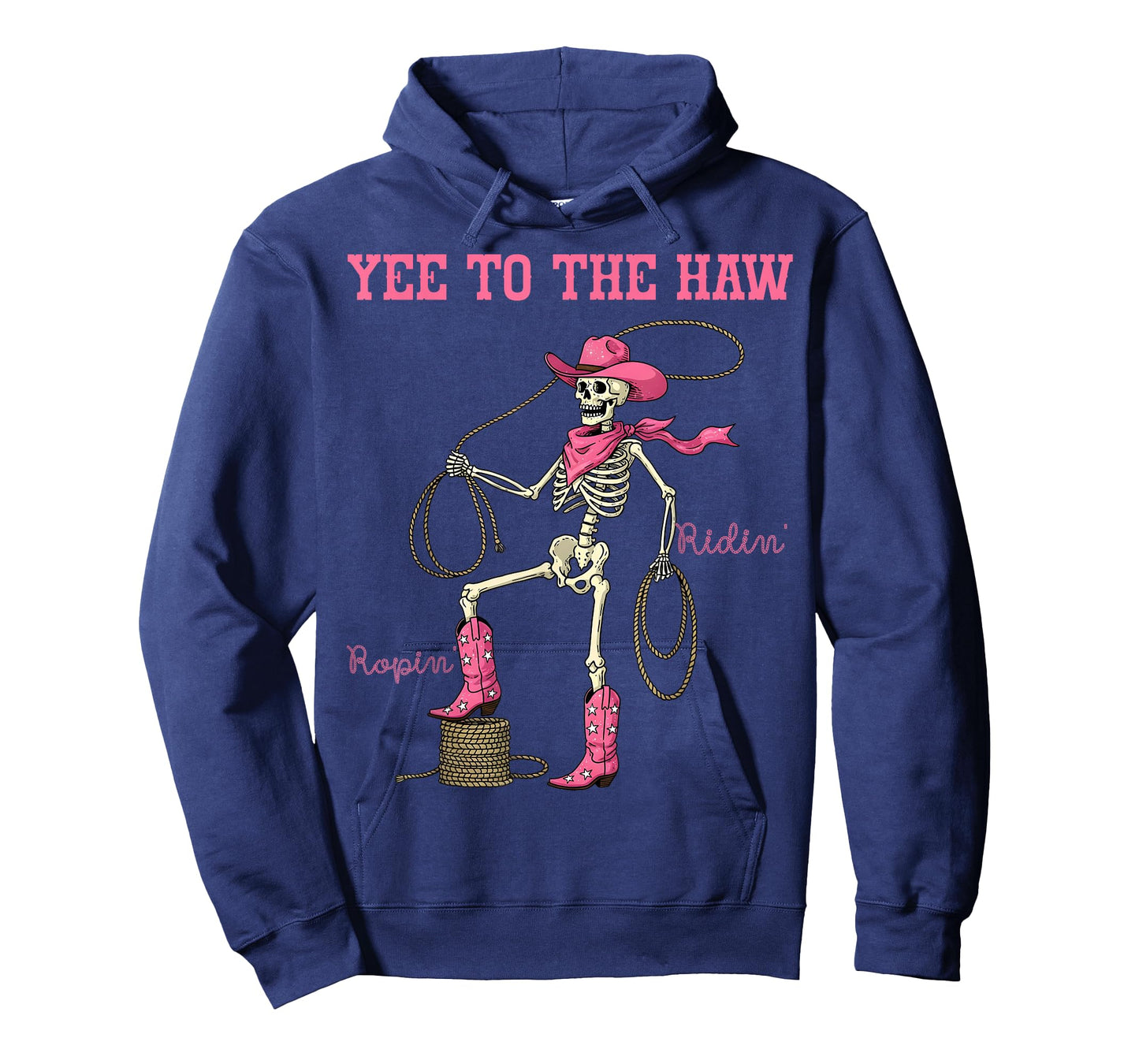 Yee to the Haw Skeleton Pink Western Cowgirl Halloween T-Shirt