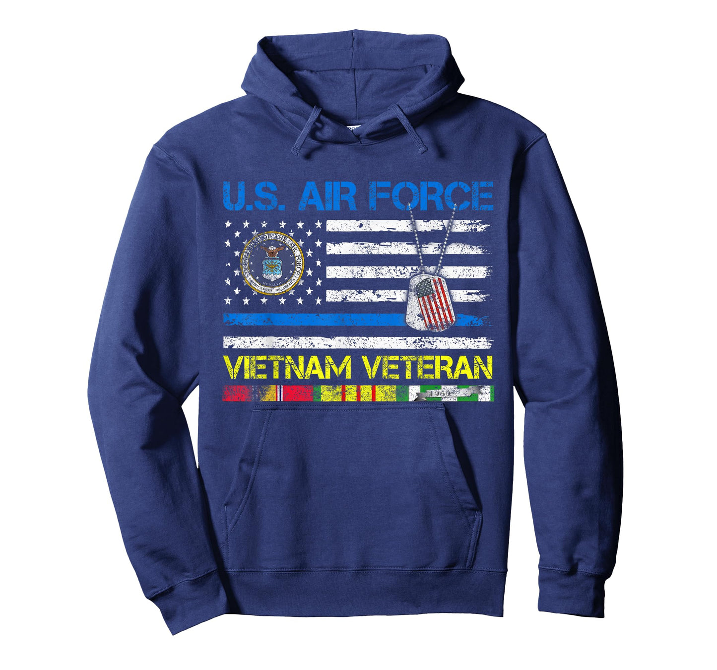 Men U.S Air Force Vietnam Veteran, USAF Veteran Flag Vintage T-Shirt
