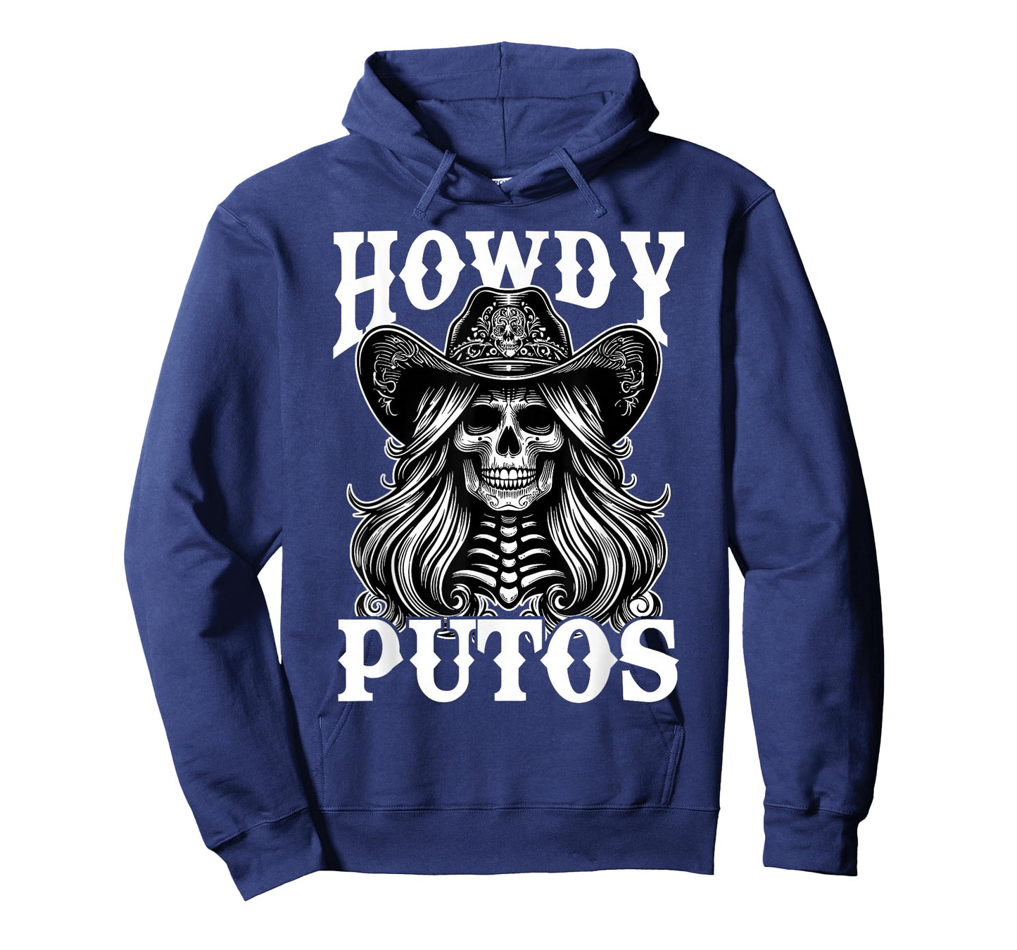 Howdy Putos Vintage Western Cowgirl Skull Spanish Slang T-Shirt