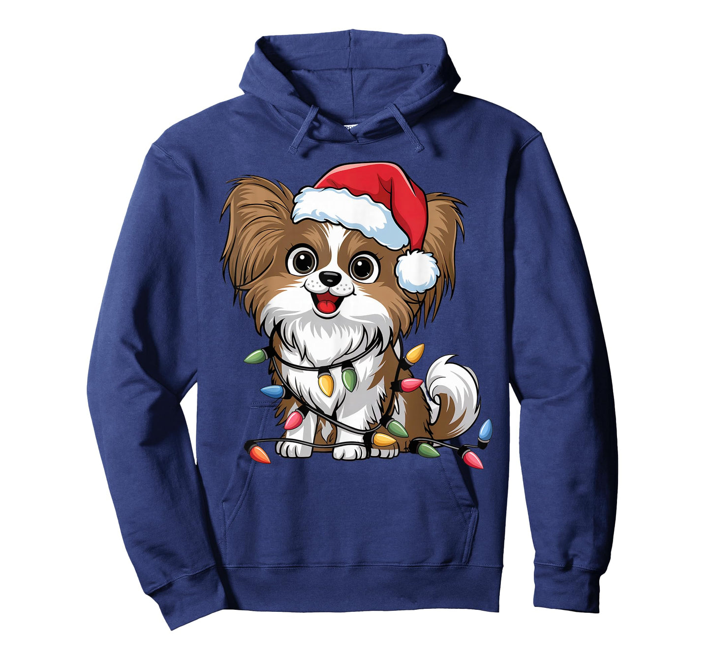 Papillon Christmas Lights Xmas Dogs Gifts for Men Women Kids T-Shirt