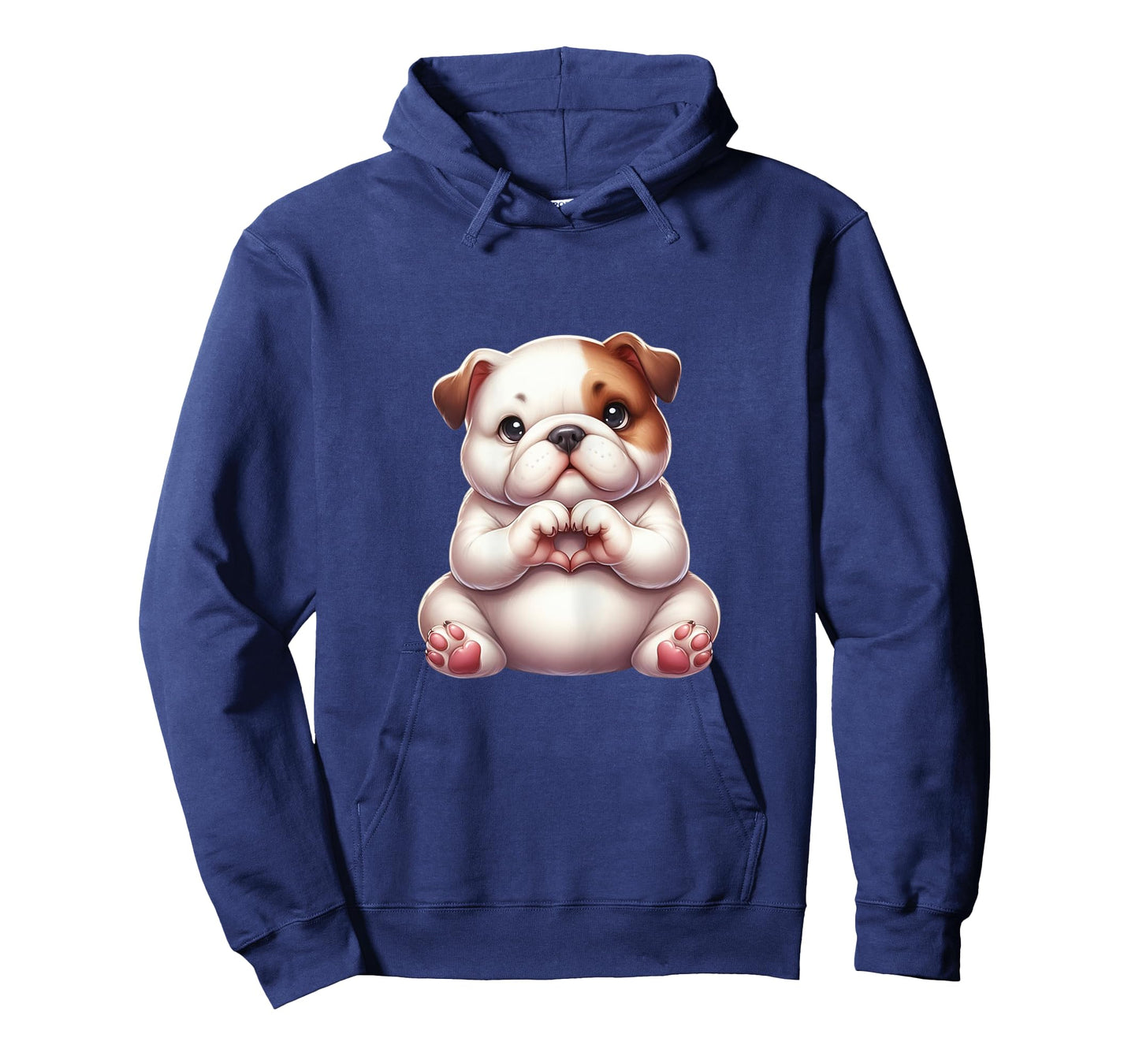 Cute Bulldog Giving Heart Hand Tee - Spread Love and Joy T-Shirt