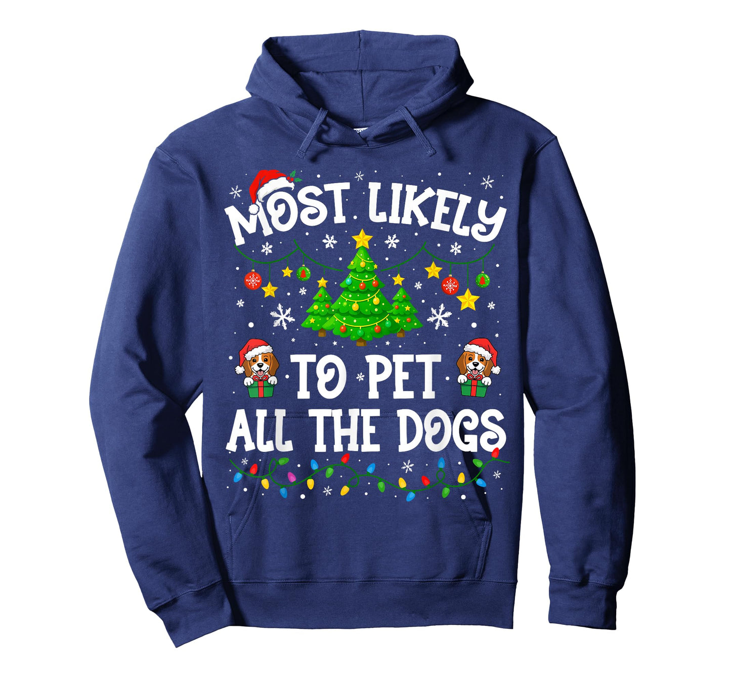 Most Likely to Pet All The Dogs Christmas Family Matching T-Shirt