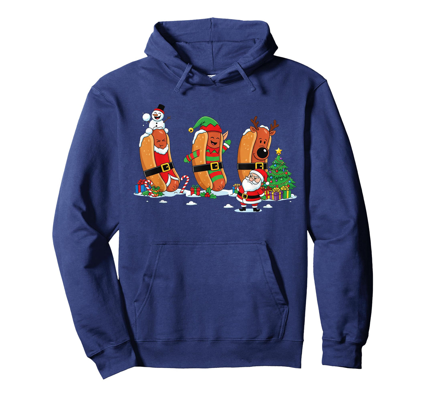 Funny Hotdog Santa Elf Snowman Christmas Kids Womens Mens T-Shirt