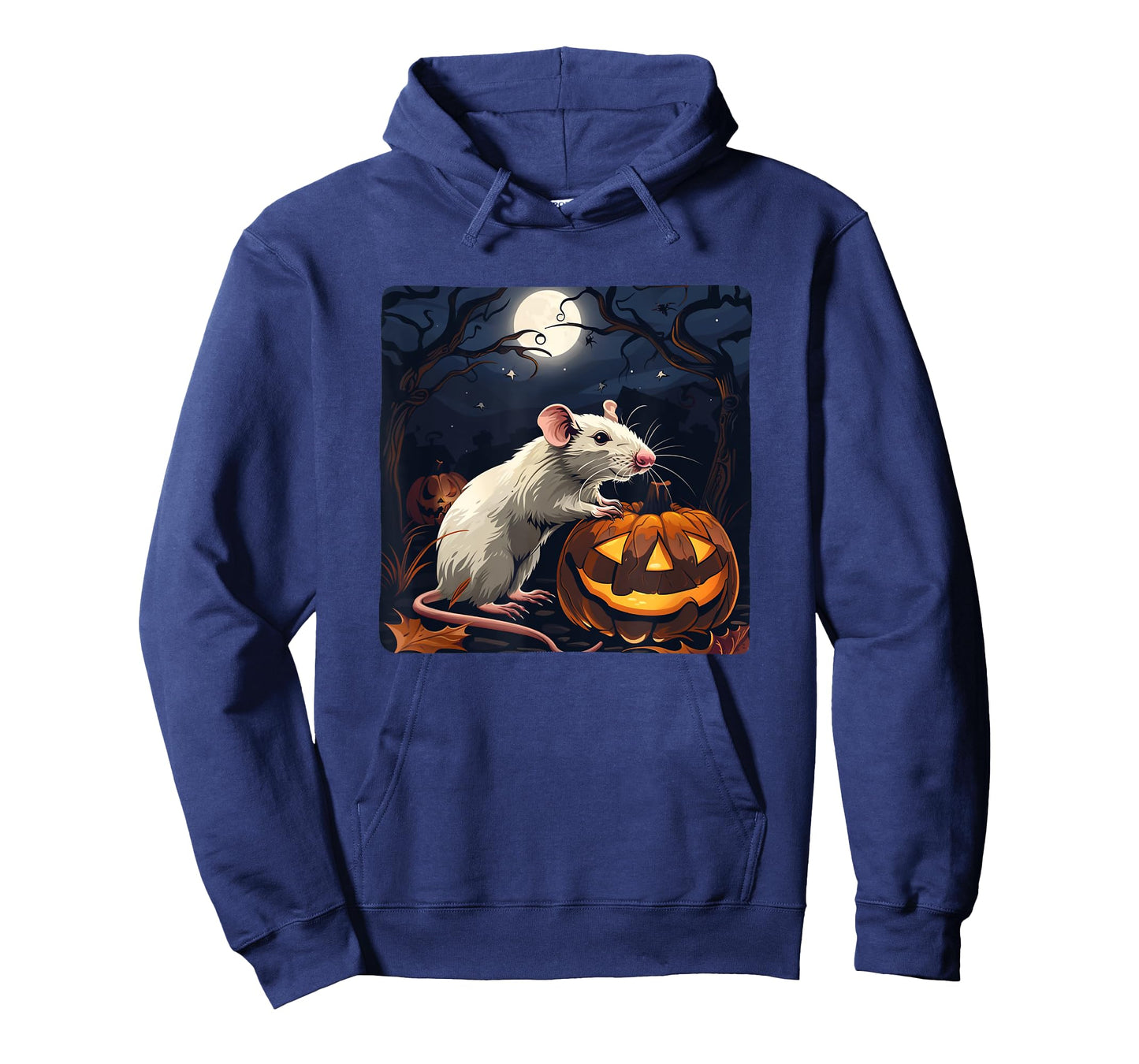 Spooky White Rat with Pumpkin for Halloween Fun T-Shirt