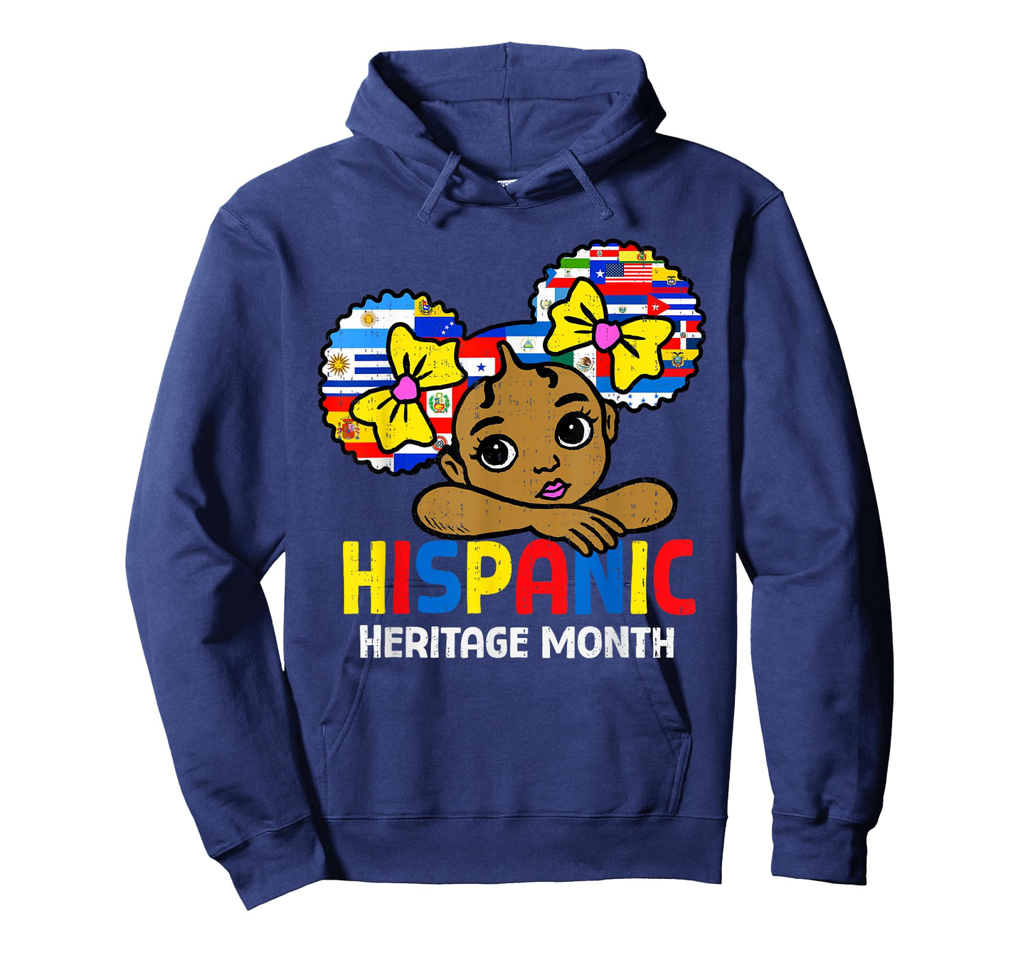 Hispanic Heritage Month Cute Girls Latino Countries Flags T-Shirt