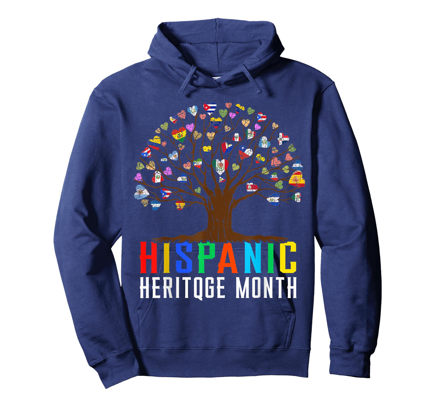 Heart Flag Tree Root Latino National Hispanic Heritage Month T-Shirt