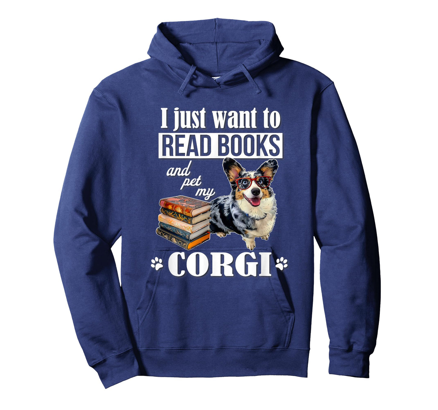 Funny Kids Womens Read Books & Pet My Blue Merle Corgi Lover T-Shirt