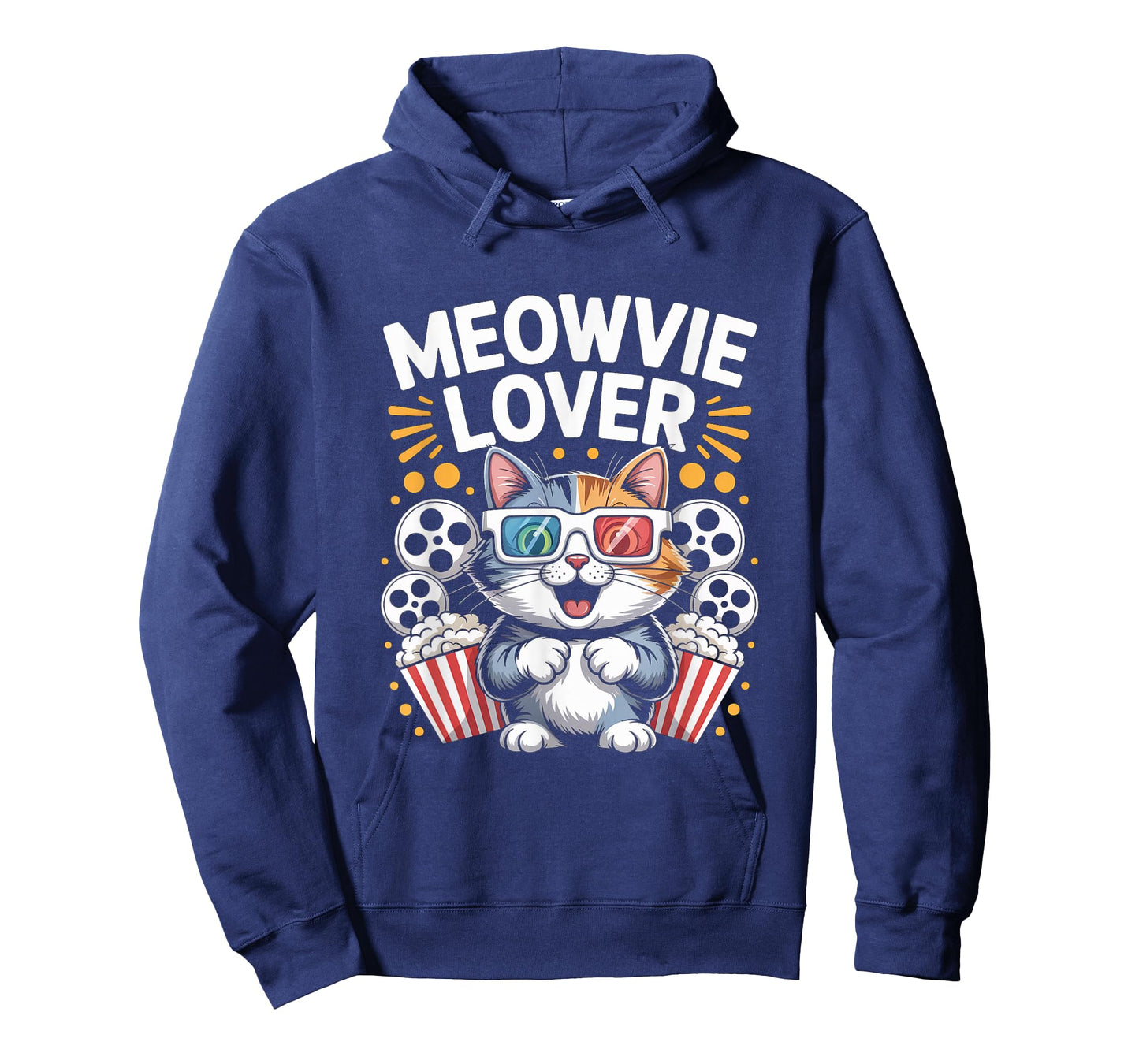 Meowvie Lover Cat Movie Night Popcorn 3D Glasses T-Shirt