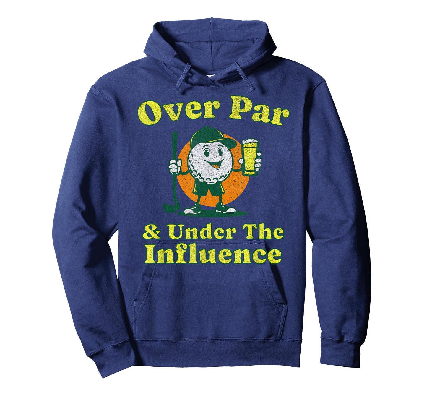 Over Par and Under The Influence Funny Vintage Golf Drinking T-Shirt