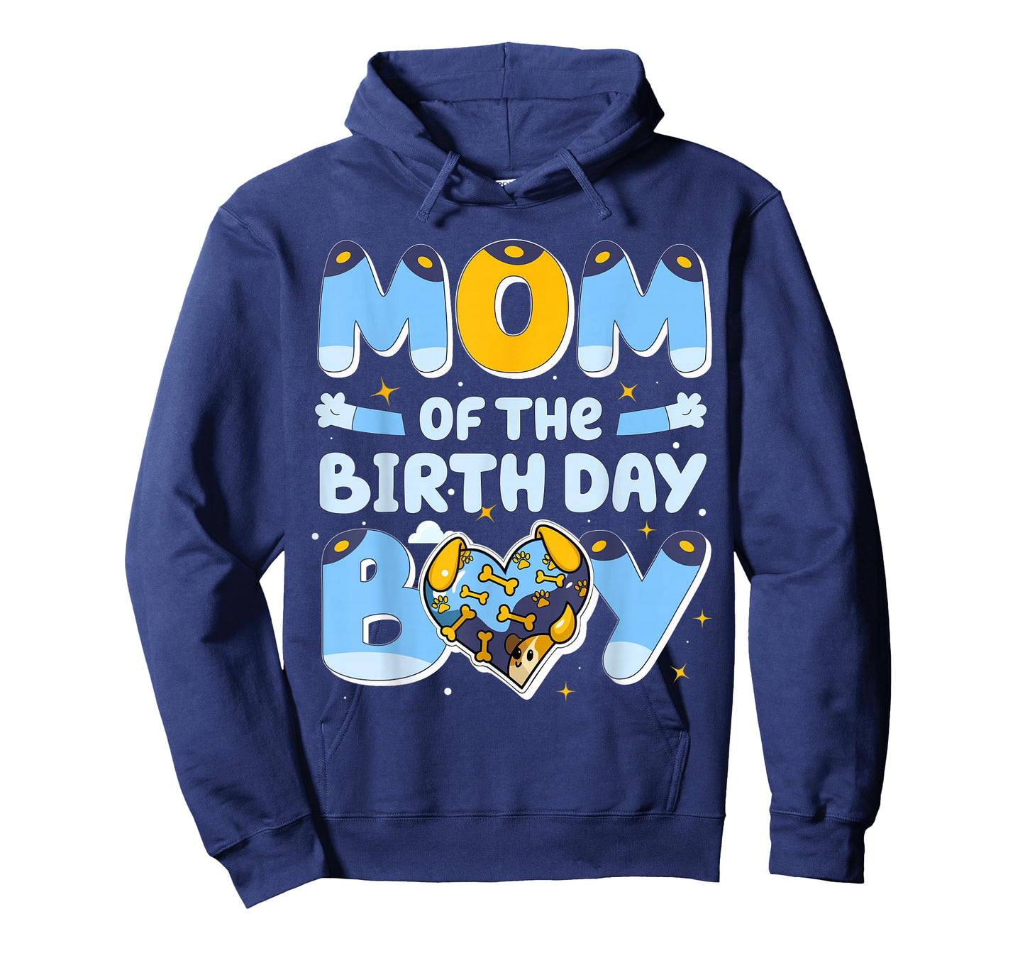 Mom Of The Birthday Boy Funny Blue Dog Family Matching T-Shirt
