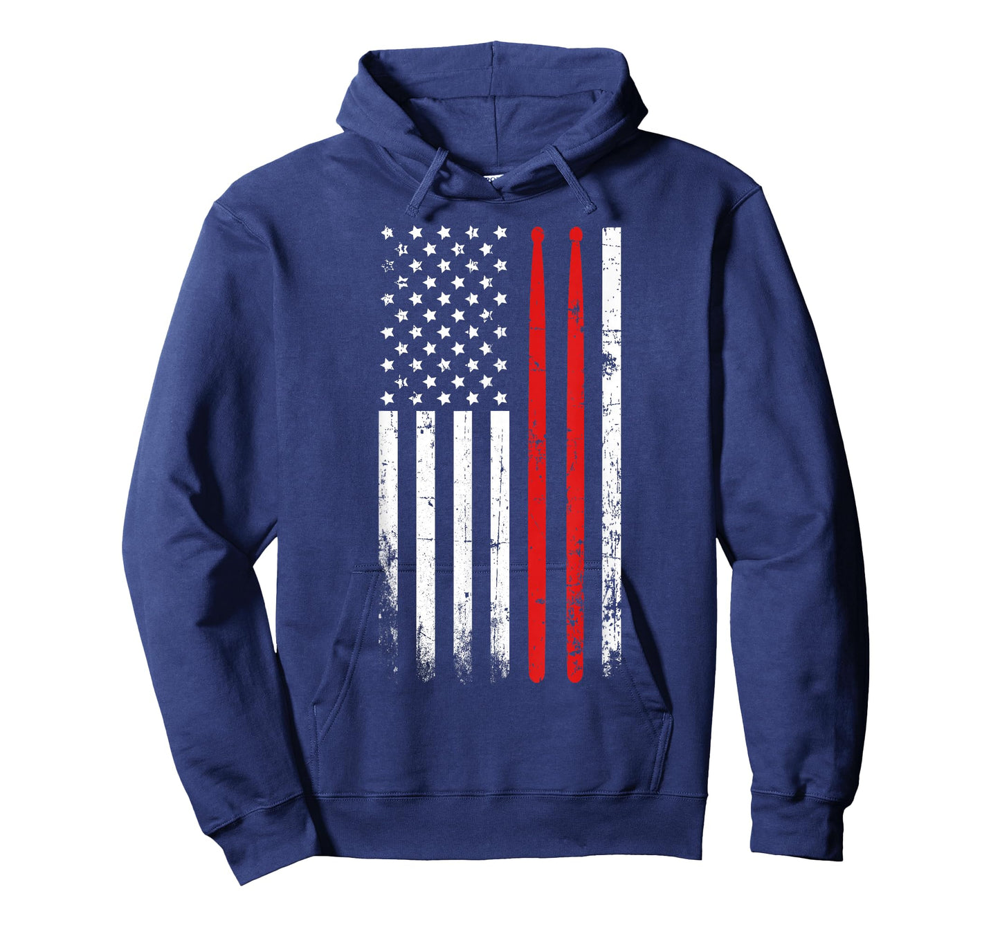 Drum sticks on a vintage American flag T-shirt for Drummers T-Shirt