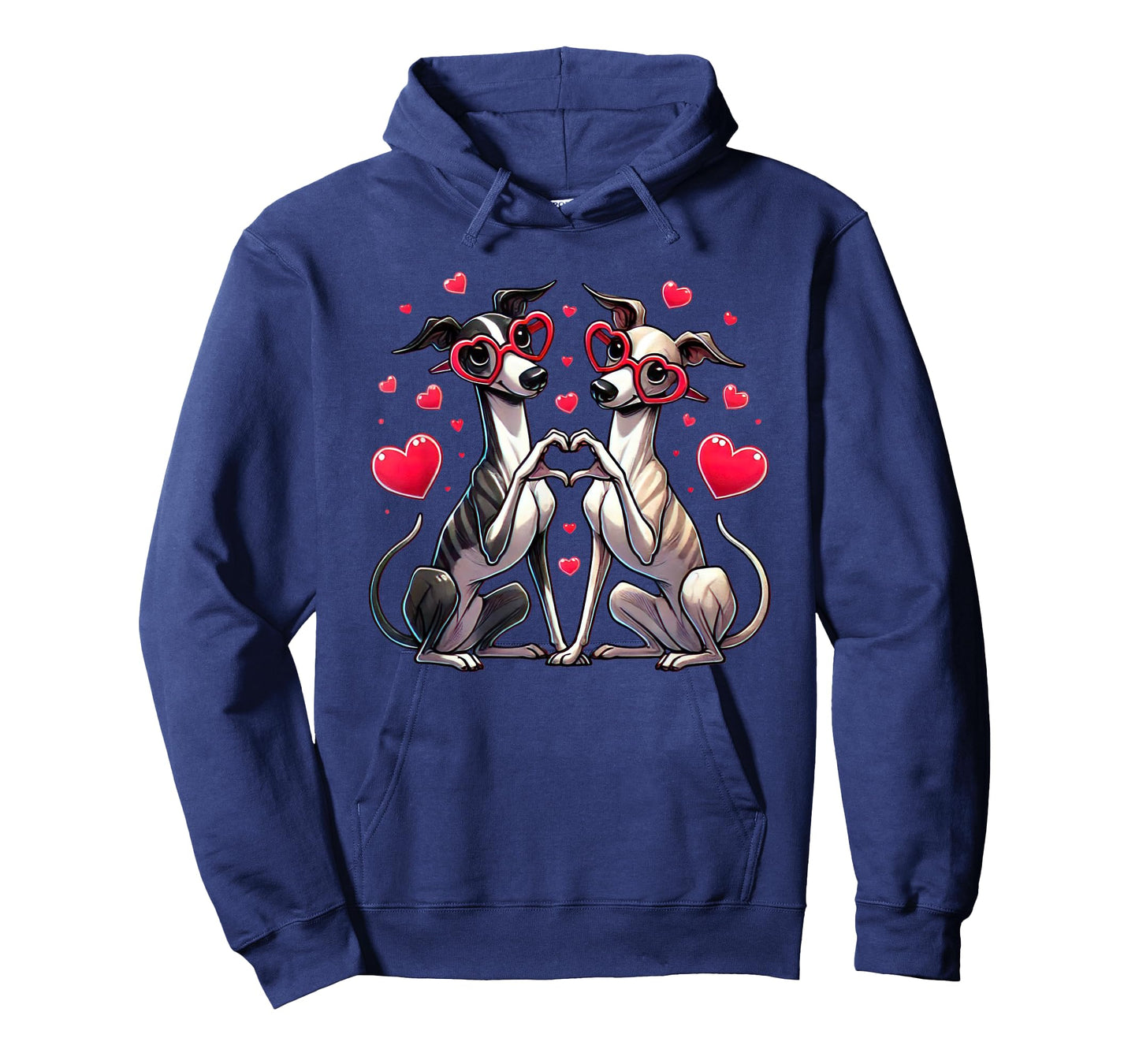 Heart Sign Hand Whippet Valentine Dog Womens Mens Kids T-Shirt