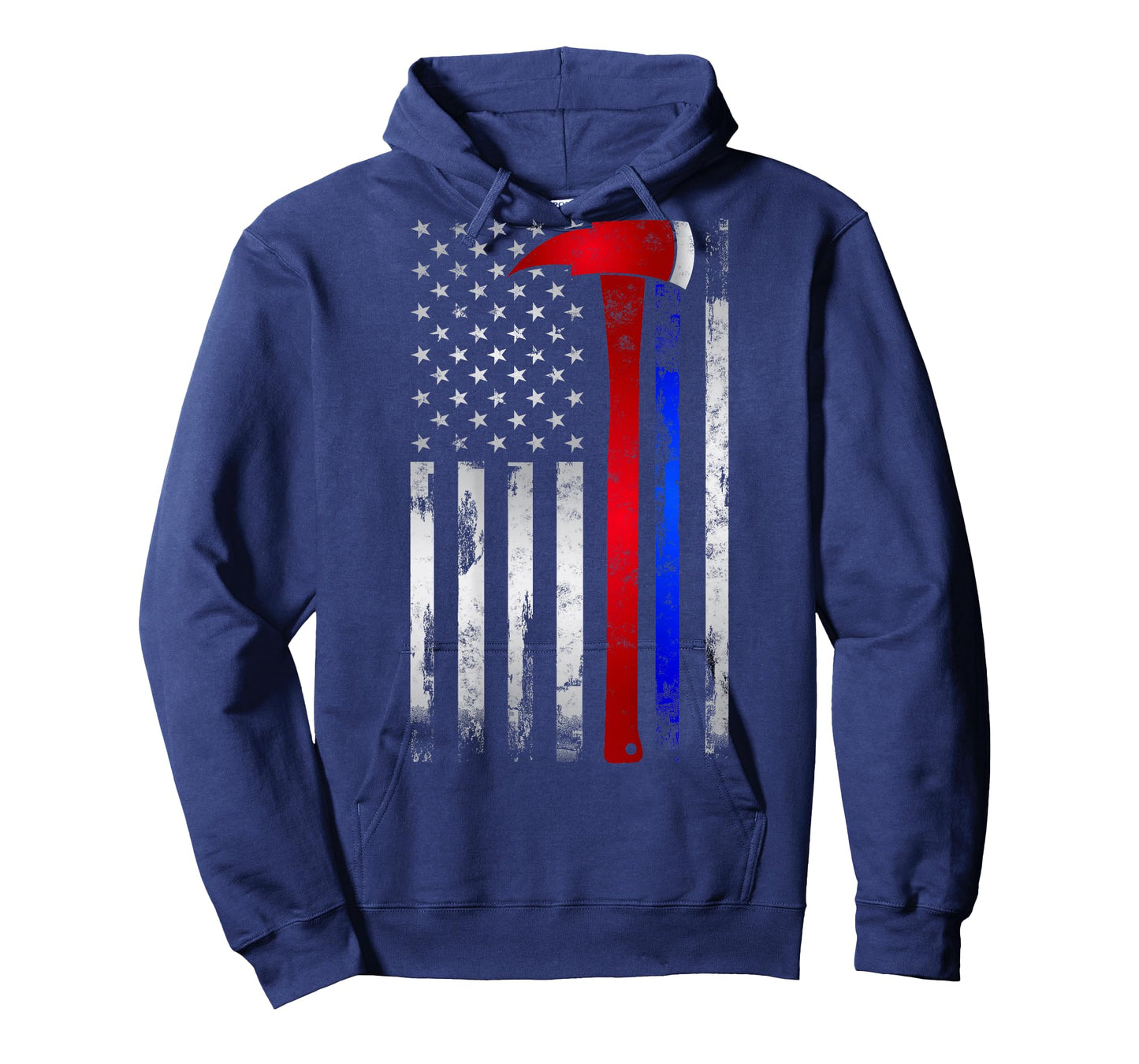 Thin Red Blue line American Flag Axe Gift Firefighter Police T-Shirt