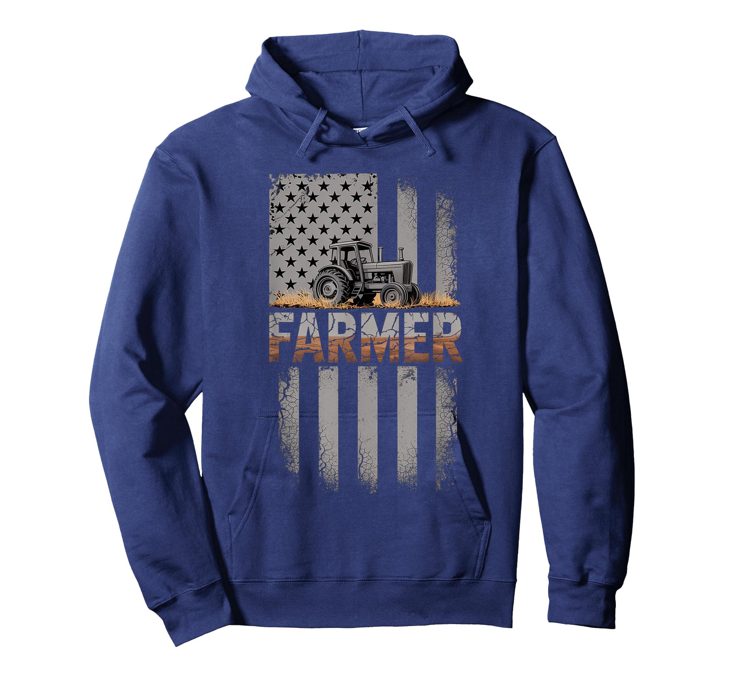 Farmer Flag Tractor Vintage American Rural Pride T-Shirt