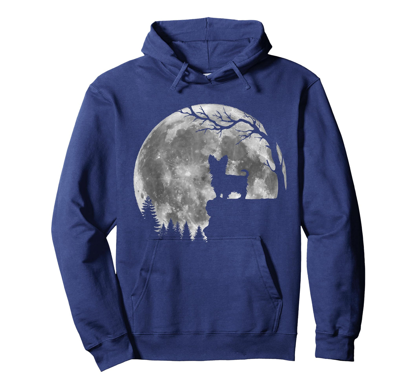 Yorkie Dog Moon Silhouette Funny Lazy Halloween Costume Men Women Kids T-Shirt